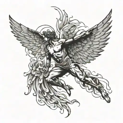 Icarus falling from the sky  tattoo design idea