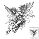 Icarus falling  tattoo design idea