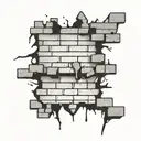 graffiti brick wall being torn tattoo design idea