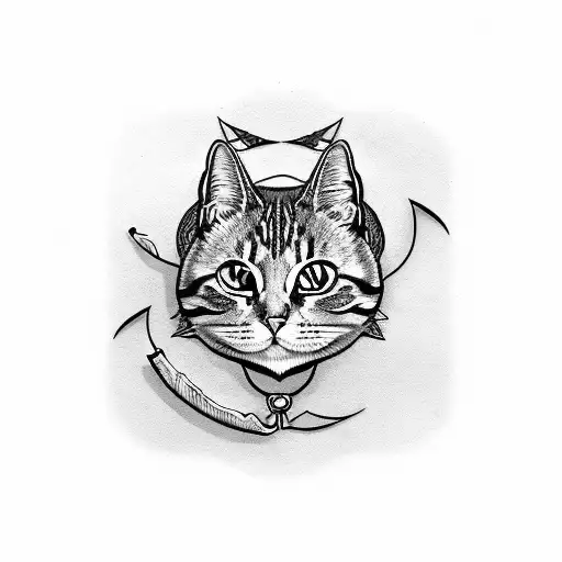 Rock and Roll Cat tattoo design idea