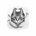 Rock and Roll Cat tattoo design idea