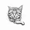 Rock and Roll Cat tattoo design idea