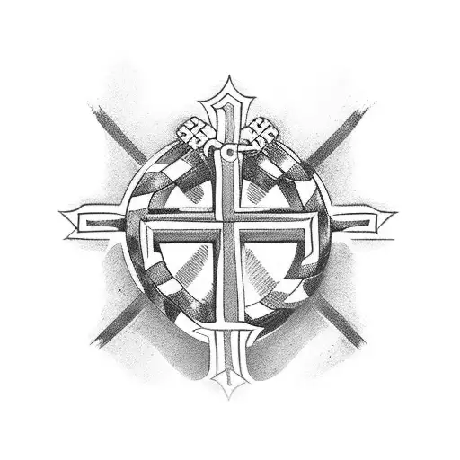 cross and croatia tattoo design idea