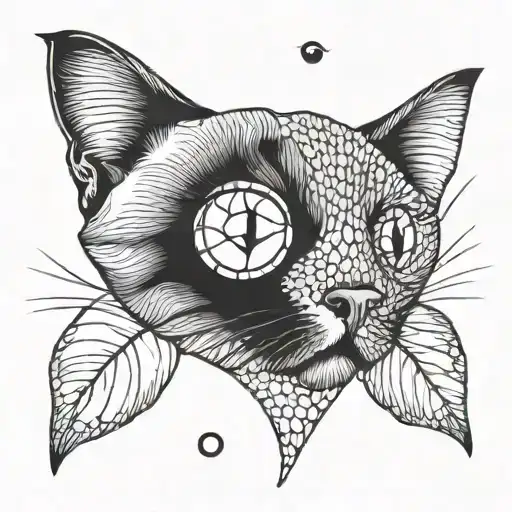 cat nose cat bean tattoo design idea