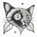 cat nose cat bean tattoo design idea