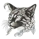 cat nose cat bean tattoo design idea