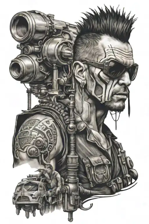 mad Max Goof dressed tattoo design idea