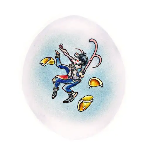doe leaping with blueberries tattoo design idea