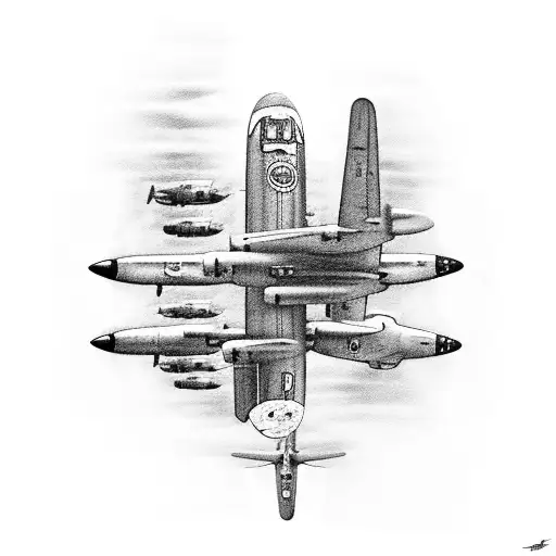 Boeing B-29-10-BW Superfortress tattoo design idea