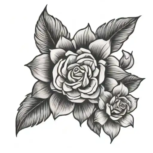 Mexican American with flowers  tattoo design idea