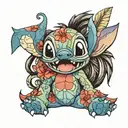 lilo and stitch pattern tattoo design idea