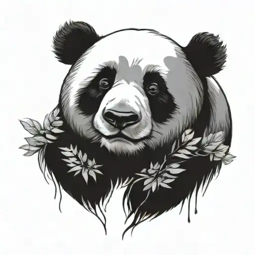 panda bear wearing tattoo design idea