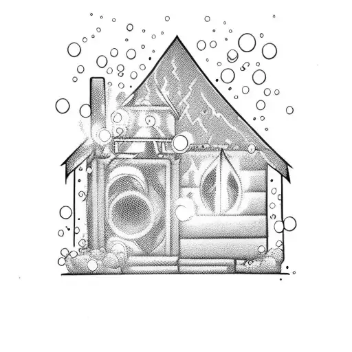 bubbles rising from a campfire. Sin city by Frank Miller comic style tattoo design idea