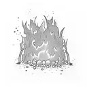 bubbles rising from a campfire. Sin city by Frank Miller comic style tattoo design idea