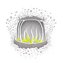 bubbles rising from a campfire. Sin city by Frank Miller comic style. Lots of contrast. tattoo design idea