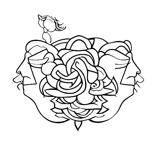 Brother & sister tattoo design idea