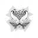 two birds fighting tattoo design idea