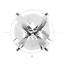 two birds fighting tattoo design idea