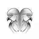 two birds fighting tattoo design idea