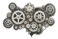 motorcycle gears as a heartbeat line tattoo design idea