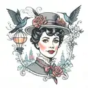 mary poppins tattoo design idea