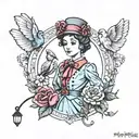 mary poppins tattoo design idea