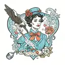 mary poppins tattoo design idea