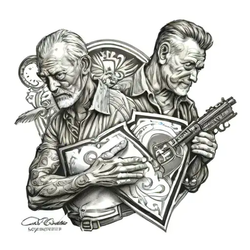 Father son valentines day tattoo design idea