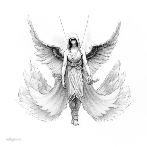 beautiful angel sketch