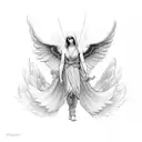 sad angel tattoo design idea