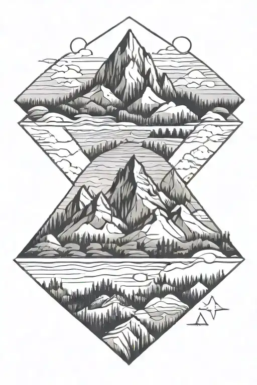 blue ridge mountains incorporate god tattoo design idea