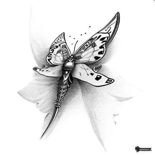 switchblade butterfly tattoo design idea