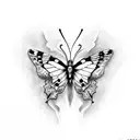 switchblade butterfly tattoo design idea