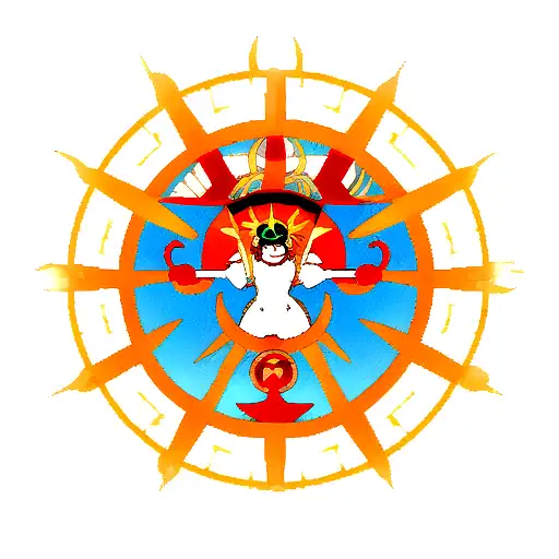 sun god nika tattoo design idea