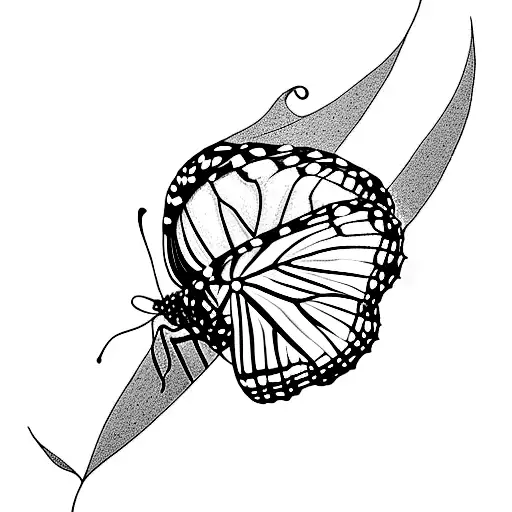 monarch butterfly tattoo design idea