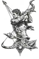 apollo shooting bow and and arrow   tattoo design idea