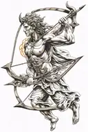 apollo shooting bow and and arrow   tattoo design idea