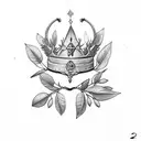 olive Leaf branch chest crown tattoo design idea