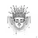 olive Leaf branch chest crown tattoo design idea