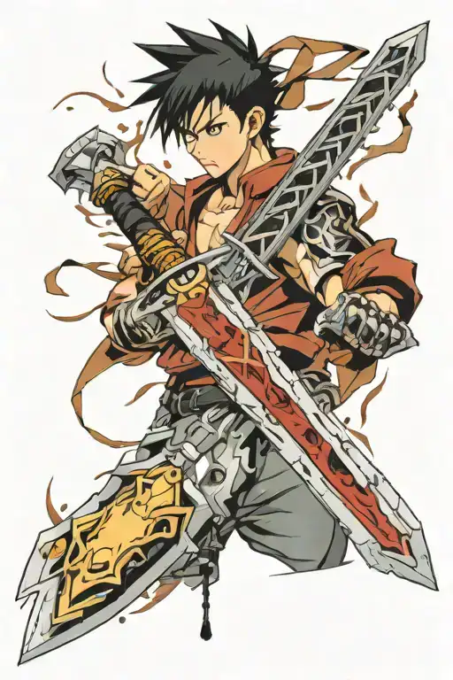 buster sword tattoo design idea