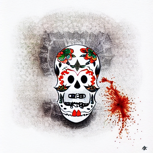 hot pepper and sugar skull cross using a Trinidad scorpion pepper tattoo design idea