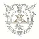 AC/DC logo combined with symbols for 2 daughters and my wife tattoo design idea