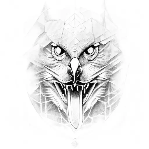 womans warrior face red kite triskele tattoo design idea