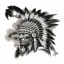 teepee, native american chief tattoo design idea