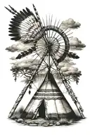 native american teepee tattoo design idea