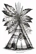 native american teepee tattoo design idea