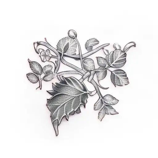 lavender, and ivy tattoo design idea