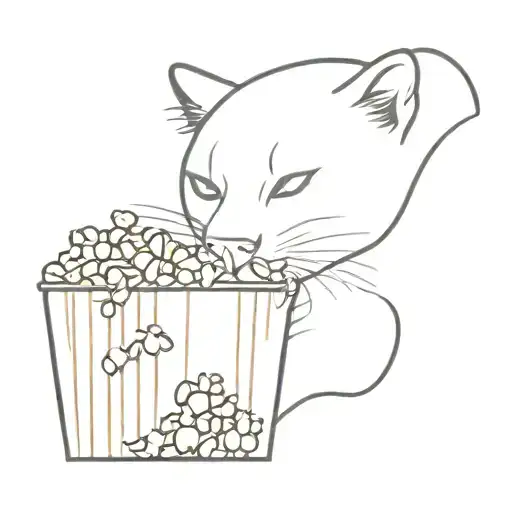 panther and popcorn  tattoo design idea