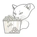 panther and popcorn  tattoo design idea