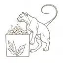 panther and popcorn  tattoo design idea
